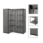 Hoekkledingkast 130x87x169 cm grijs ijzer polyester