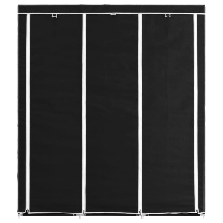 Kledingkast Met Vakken En Stangen 50X45X75 Cm Stof Zwart