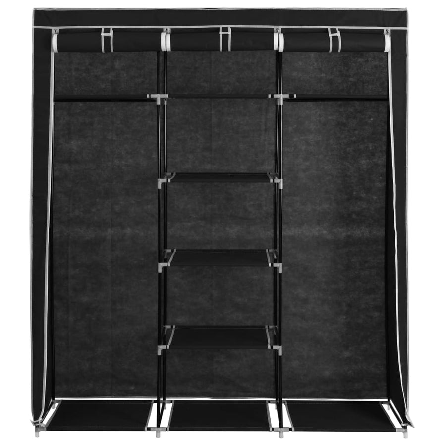 Kledingkast Met Vakken En Stangen 50X45X75 Cm Stof Zwart