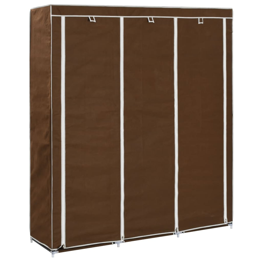 Kledingkast Met Vakken En Stangen 50X45X75 Cm Stof Bruin