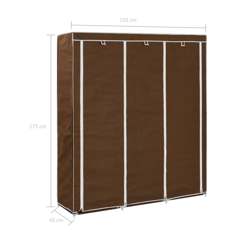 Kledingkast Met Vakken En Stangen 50X45X75 Cm Stof Bruin