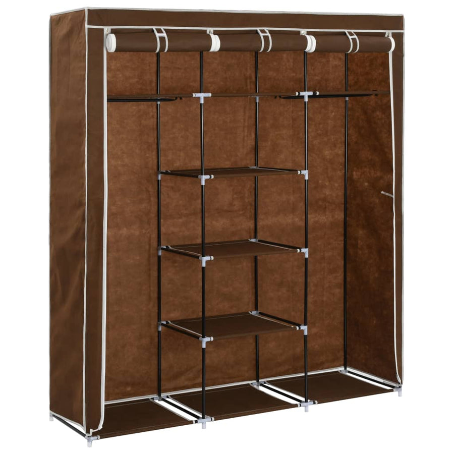 Kledingkast Met Vakken En Stangen 50X45X75 Cm Stof Bruin