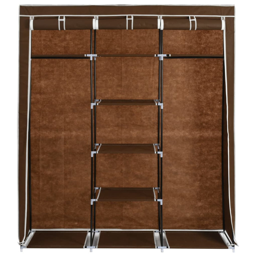 Kledingkast Met Vakken En Stangen 50X45X75 Cm Stof Bruin