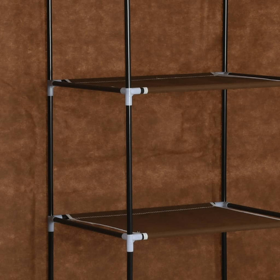 Kledingkast Met Vakken En Stangen 50X45X75 Cm Stof Bruin