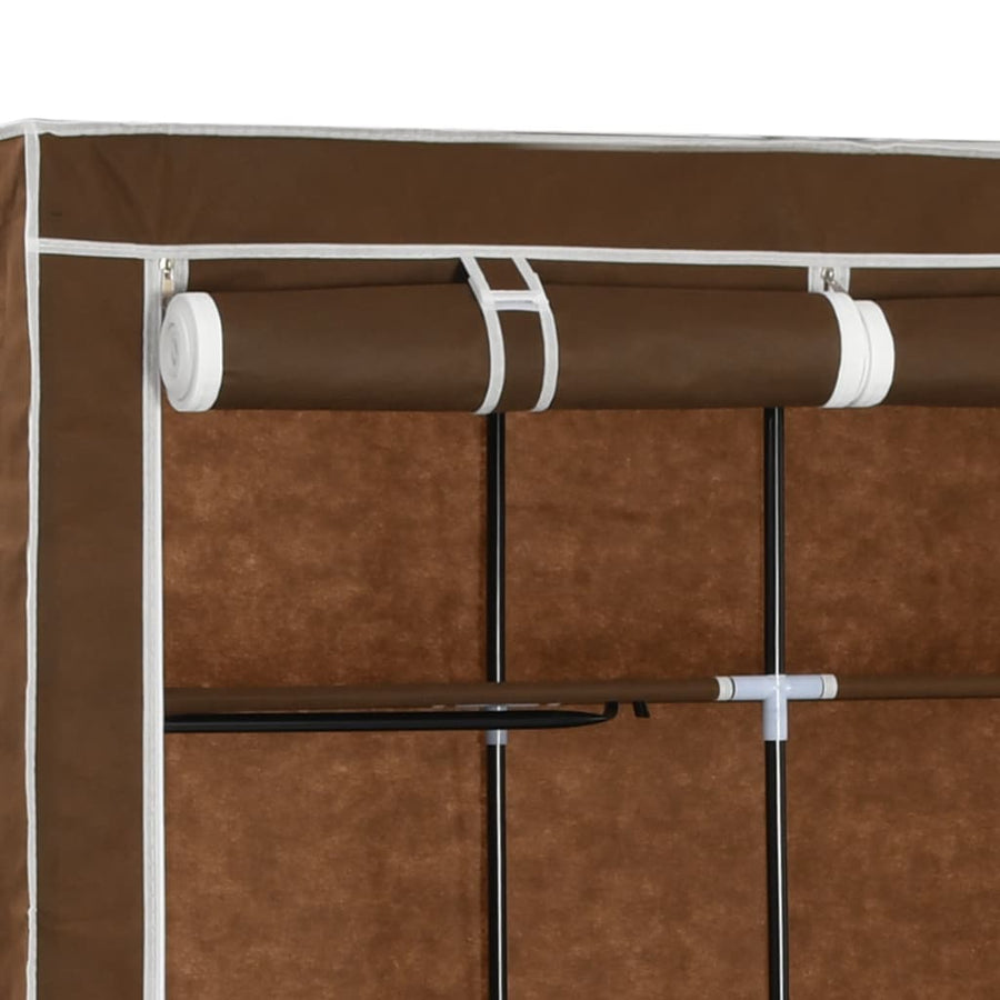 Kledingkast Met Vakken En Stangen 50X45X75 Cm Stof Bruin