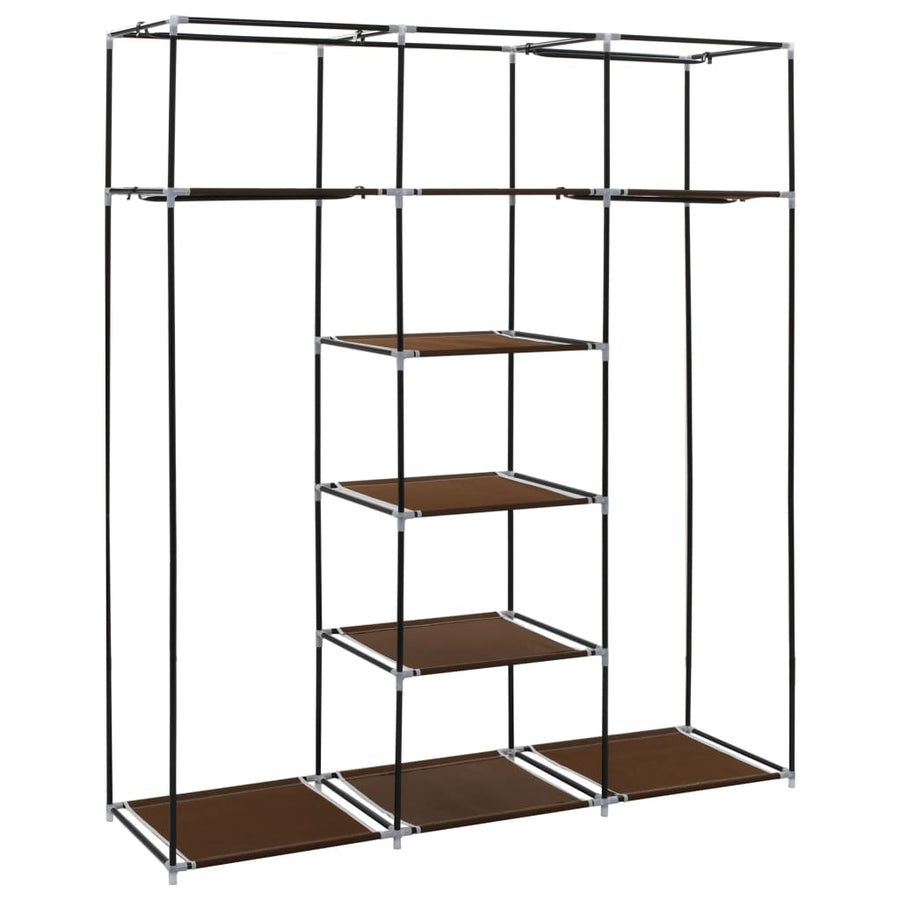 Kledingkast Met Vakken En Stangen 50X45X75 Cm Stof Bruin
