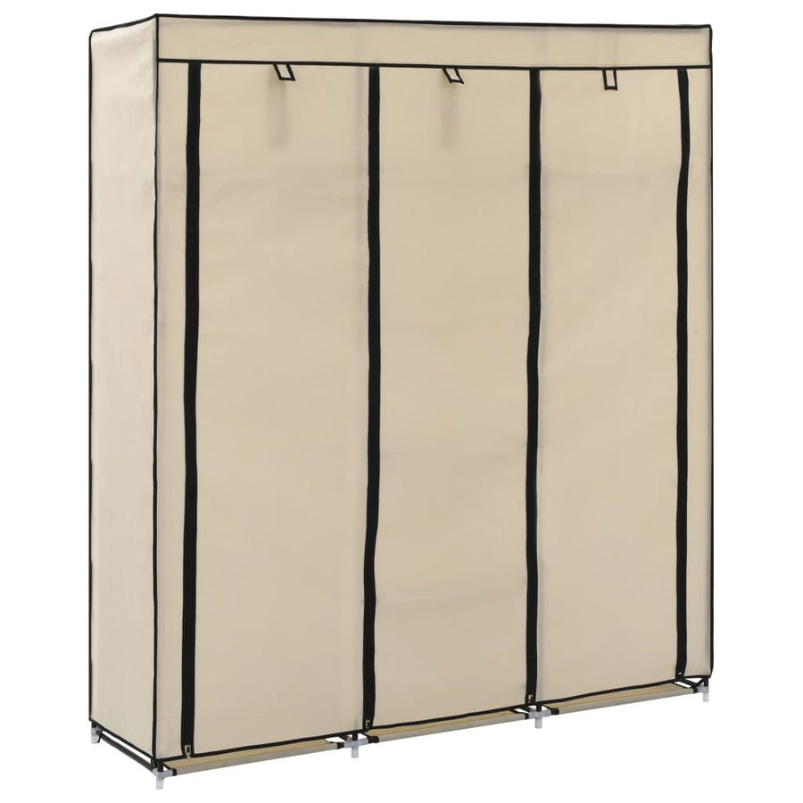 Kledingkast Met Vakken En Stangen 50X45X75 Cm Stof Crème