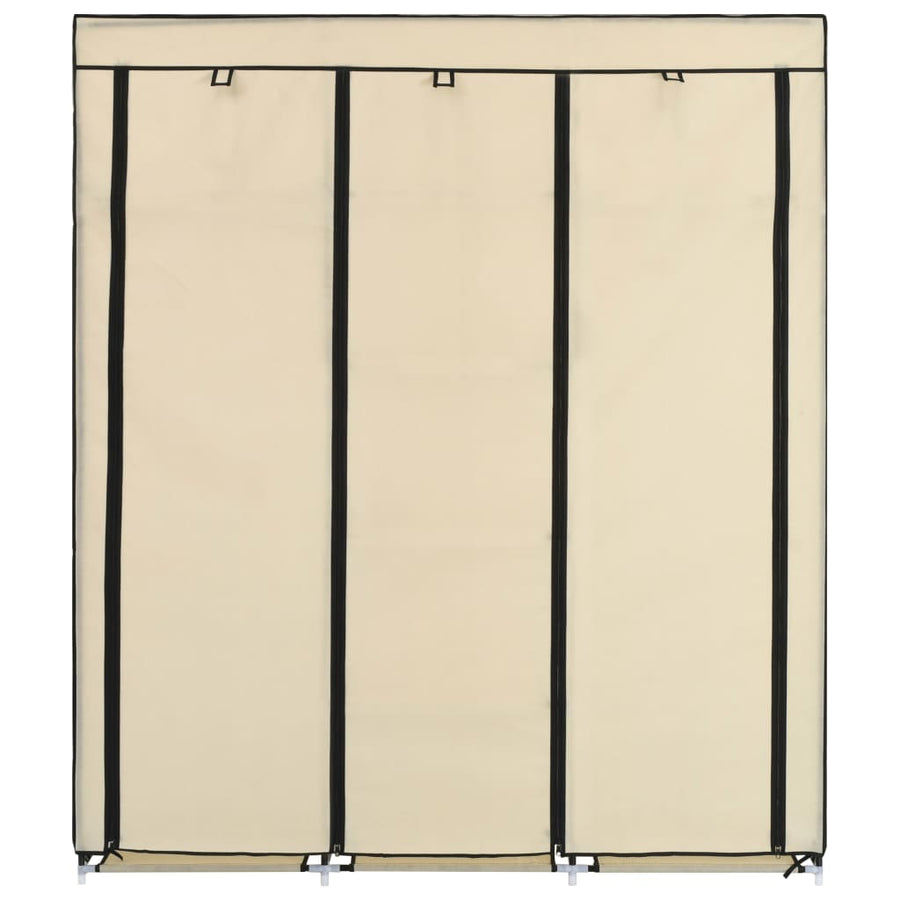 Kledingkast Met Vakken En Stangen 50X45X75 Cm Stof Crème