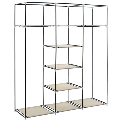 Kledingkast Met Vakken En Stangen 50X45X75 Cm Stof Crème