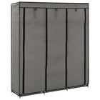 Kledingkast 150x45x175 cm stof grijs wandmontage