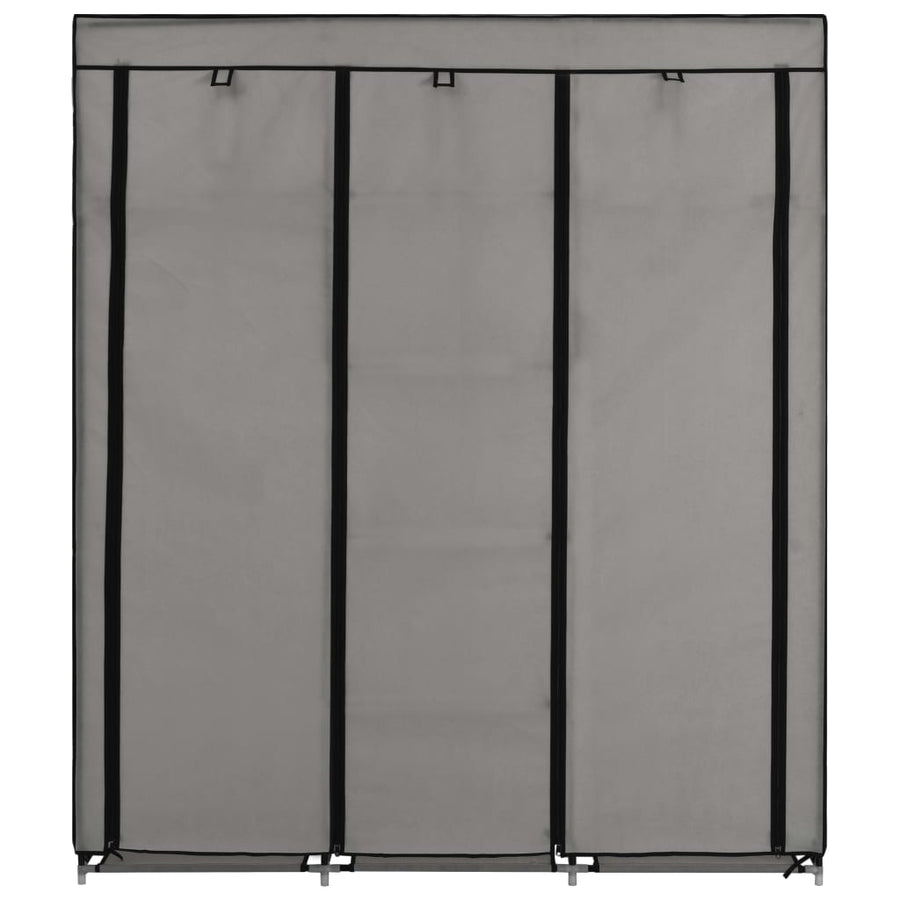 Kledingkast Met Vakken En Stangen 50X45X75 Cm Stof Grijs