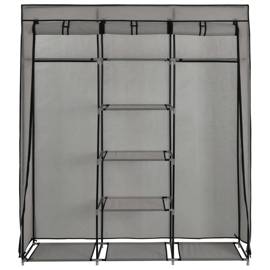 Kledingkast Met Vakken En Stangen 50X45X75 Cm Stof Grijs
