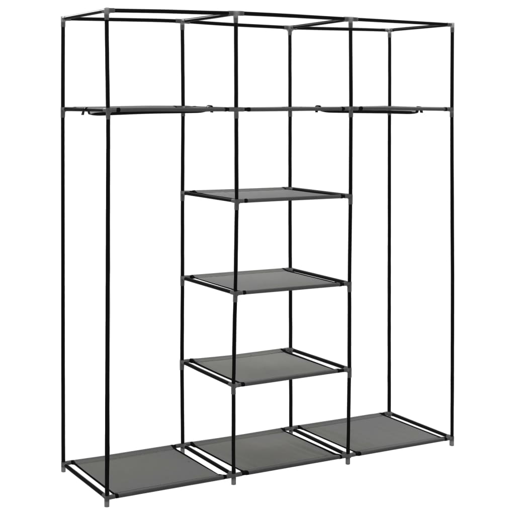 Kledingkast Met Vakken En Stangen 50X45X75 Cm Stof Grijs