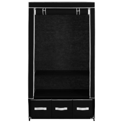 Kledingkast 87X49X59 Cm Stof Zwart