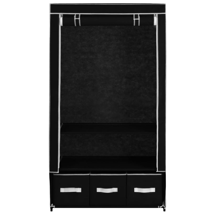 Kledingkast 87X49X59 Cm Stof Zwart
