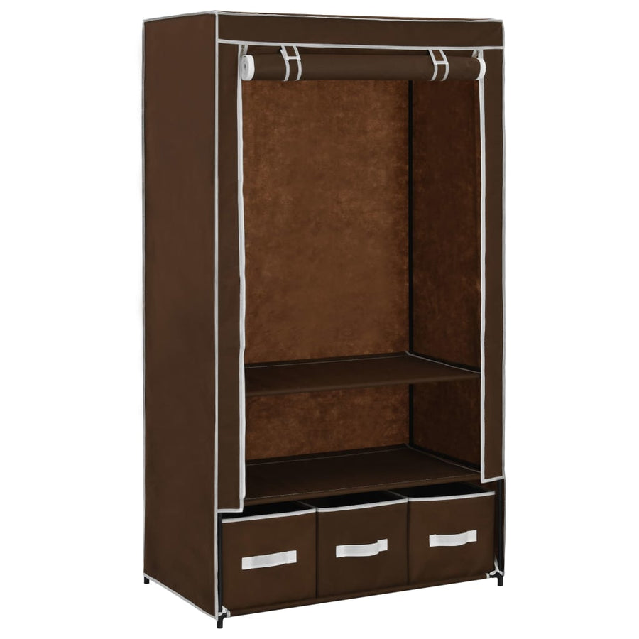 Kledingkast 87X49X59 Cm Stof Bruin