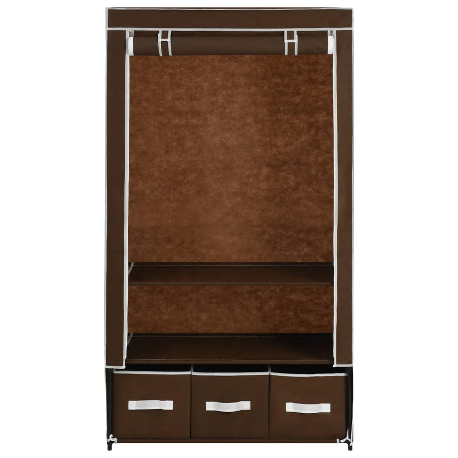 Kledingkast 87X49X59 Cm Stof Bruin