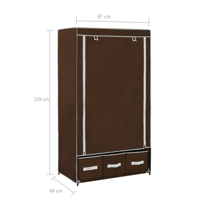 Kledingkast 87X49X59 Cm Stof Bruin