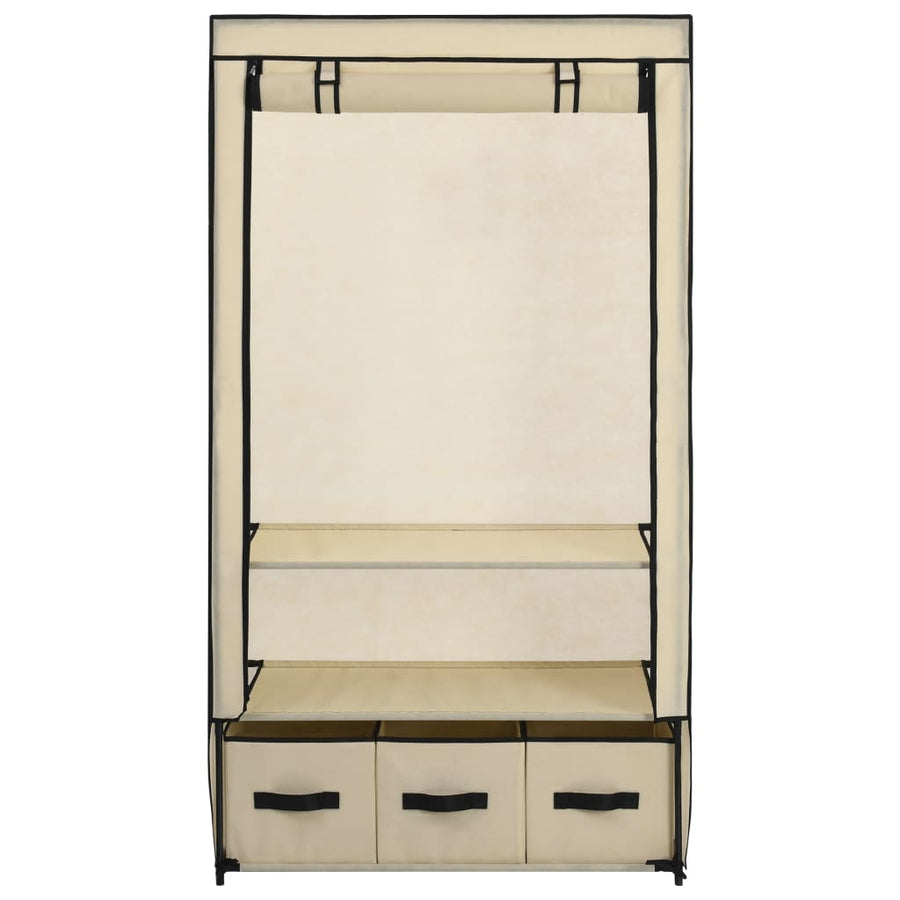 Kledingkast 87X49X59 Cm Stof Crème