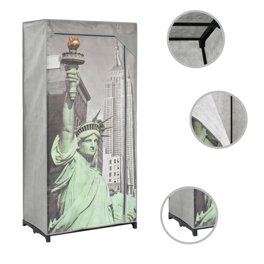 Kledingkast New York 75x45x160 cm stof
