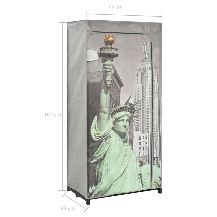 Kledingkast New York 75x45x160 cm stof