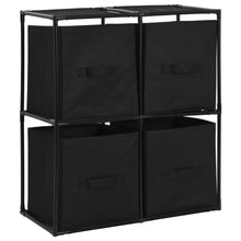 Opbergkast Met 4 Stoffen Manden 63X30X71 Cm Staal Zwart