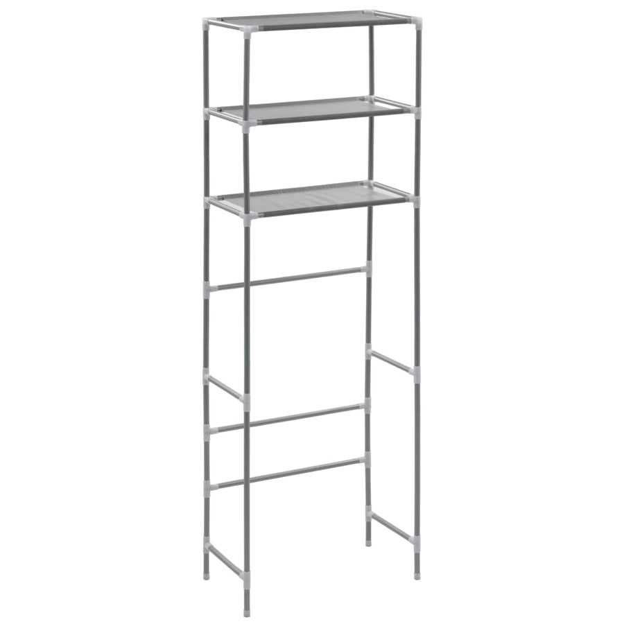 Opbergrek Voor Boven Toilet 3-Laags Kleurig 53 x 28 x 169 cm Zilver