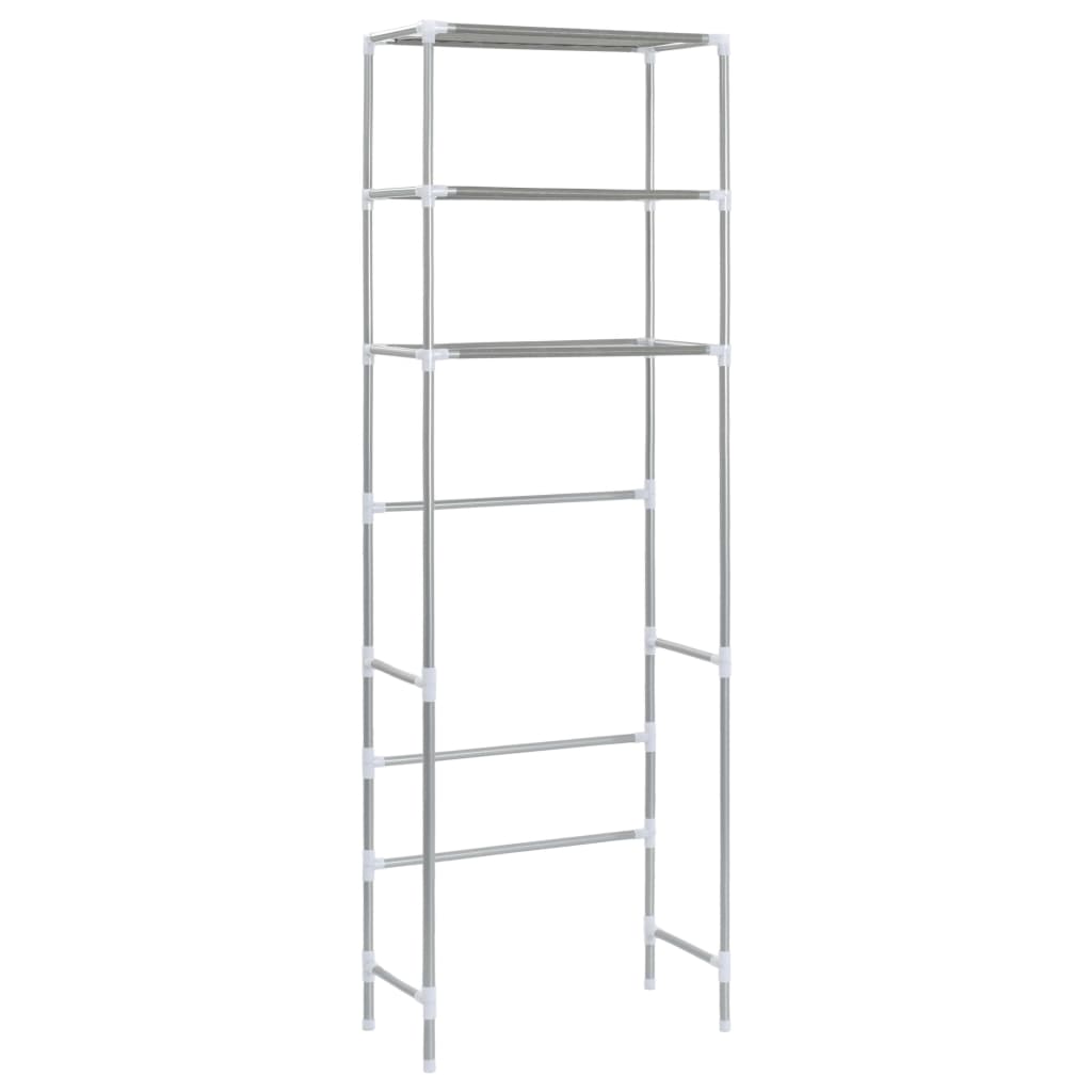Opbergrek Voor Boven Toilet 3-Laags Kleurig 53 x 28 x 169 cm Zilver
