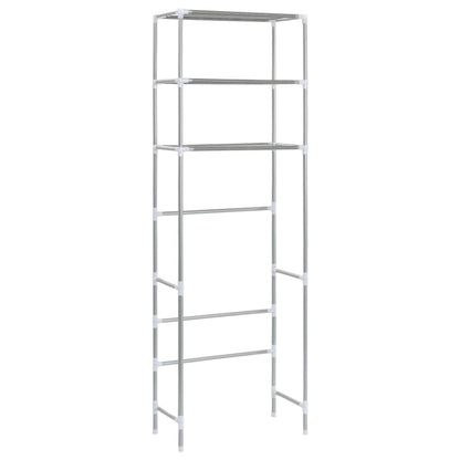Opbergrek Voor Boven Toilet 3-Laags Kleurig 53 x 28 x 169 cm Zilver