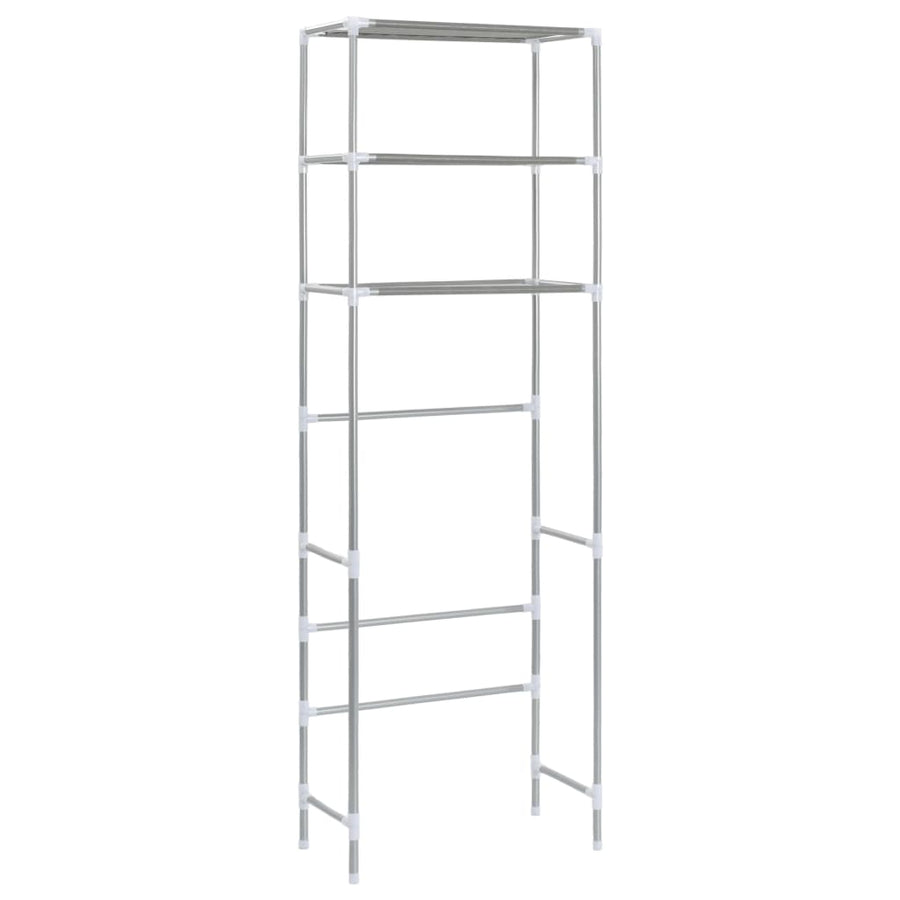 Opbergrek Voor Boven Toilet 3-Laags Kleurig 53 x 28 x 169 cm Zilver
