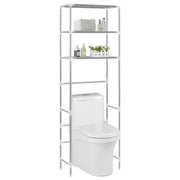 Opbergrek toilet 53x28x169 cm zilver roestvrij staal