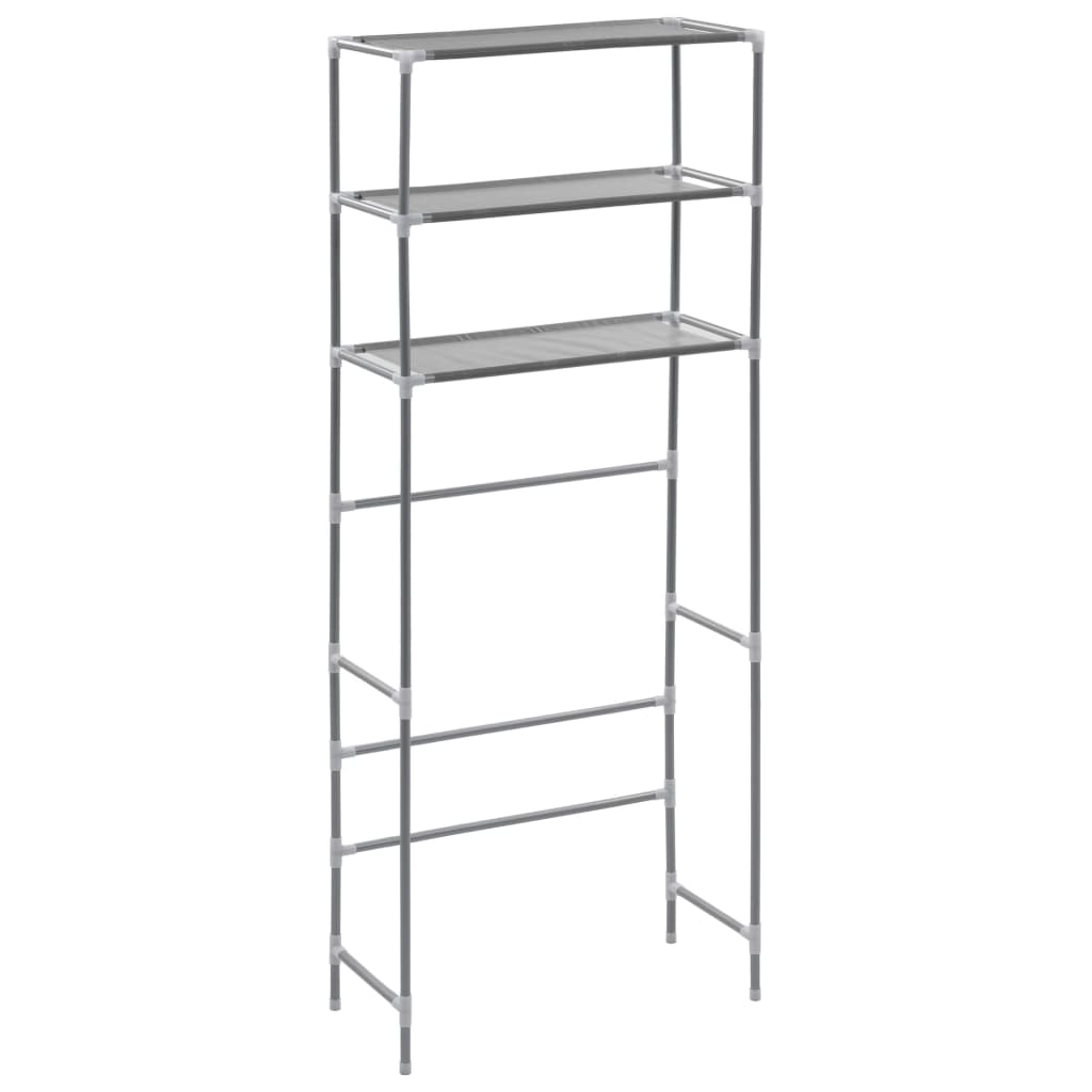 Opbergrek voor boven wasmachine 3-laags 69x28x169 cm zilver