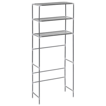 Opbergrek voor boven wasmachine 3-laags 69x28x169 cm zilver