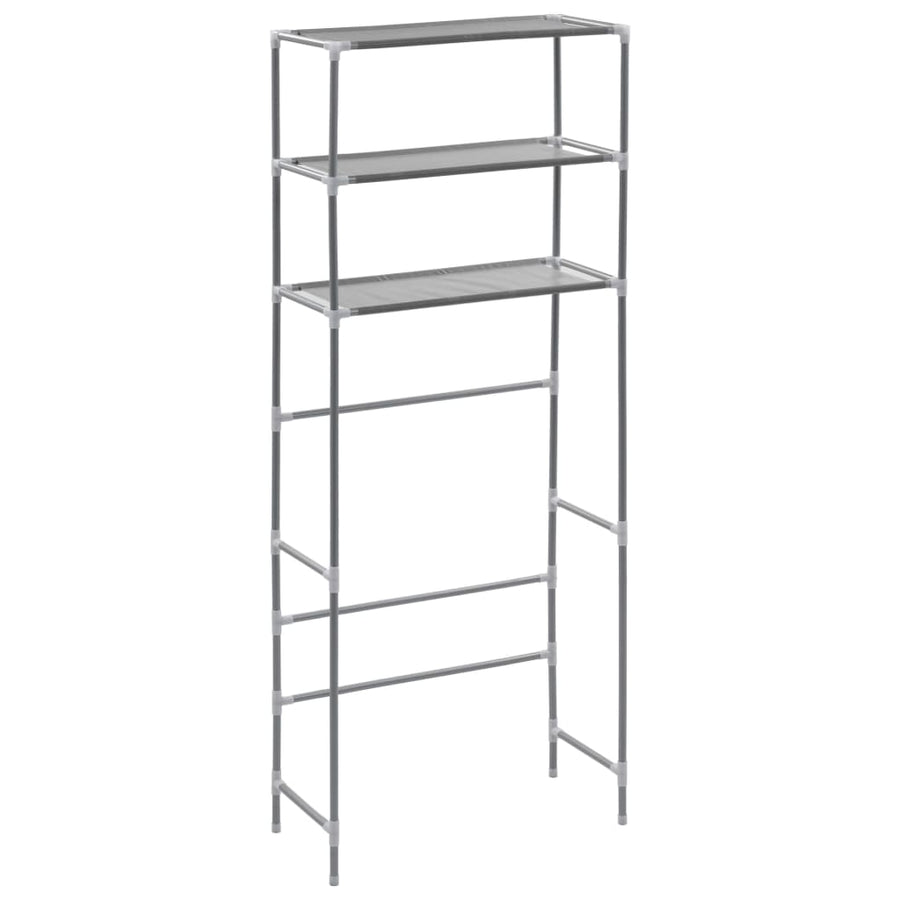 Opbergrek voor boven wasmachine 3-laags 69x28x169 cm zilver