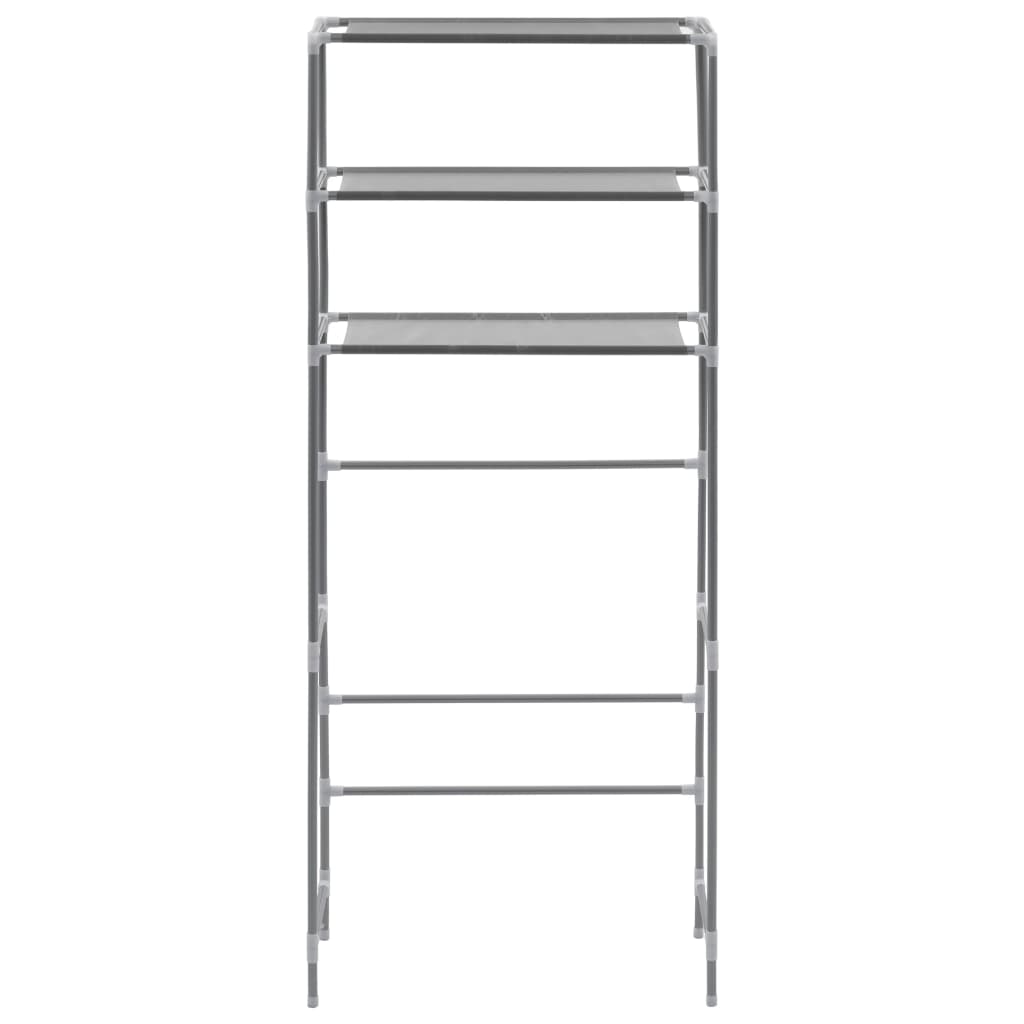 Opbergrek voor boven wasmachine 3-laags 69x28x169 cm zilver
