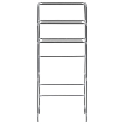 Opbergrek voor boven wasmachine 3-laags 69x28x169 cm zilver