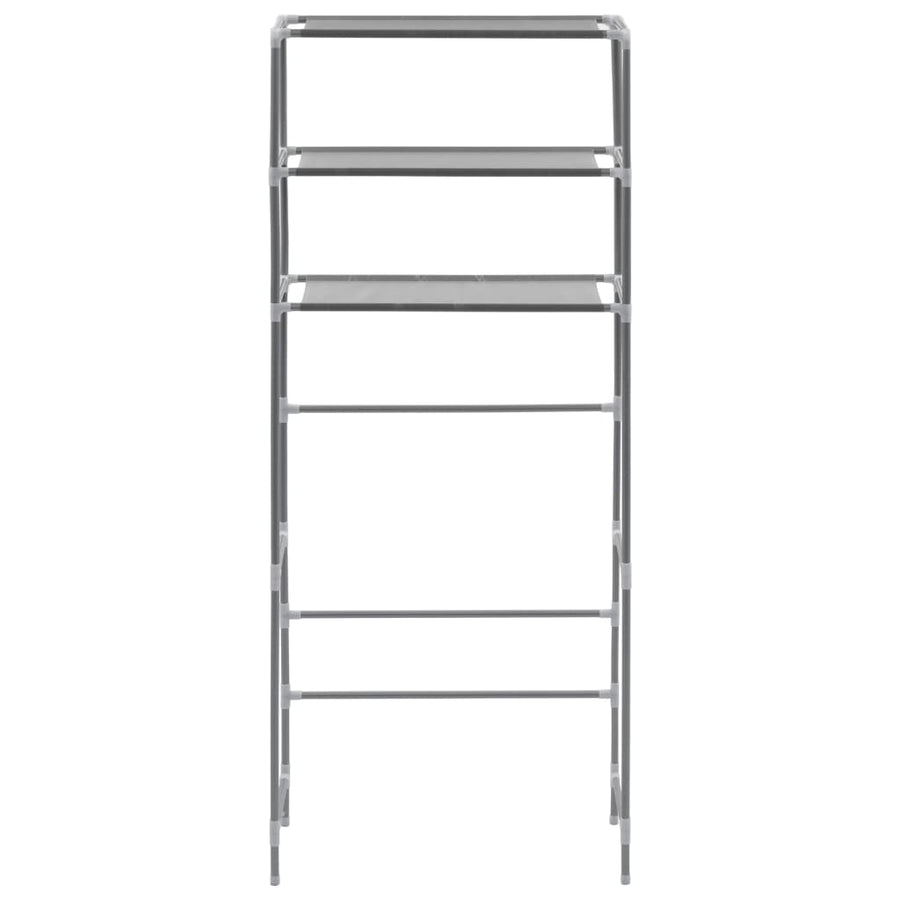 Opbergrek voor boven wasmachine 3-laags 69x28x169 cm zilver