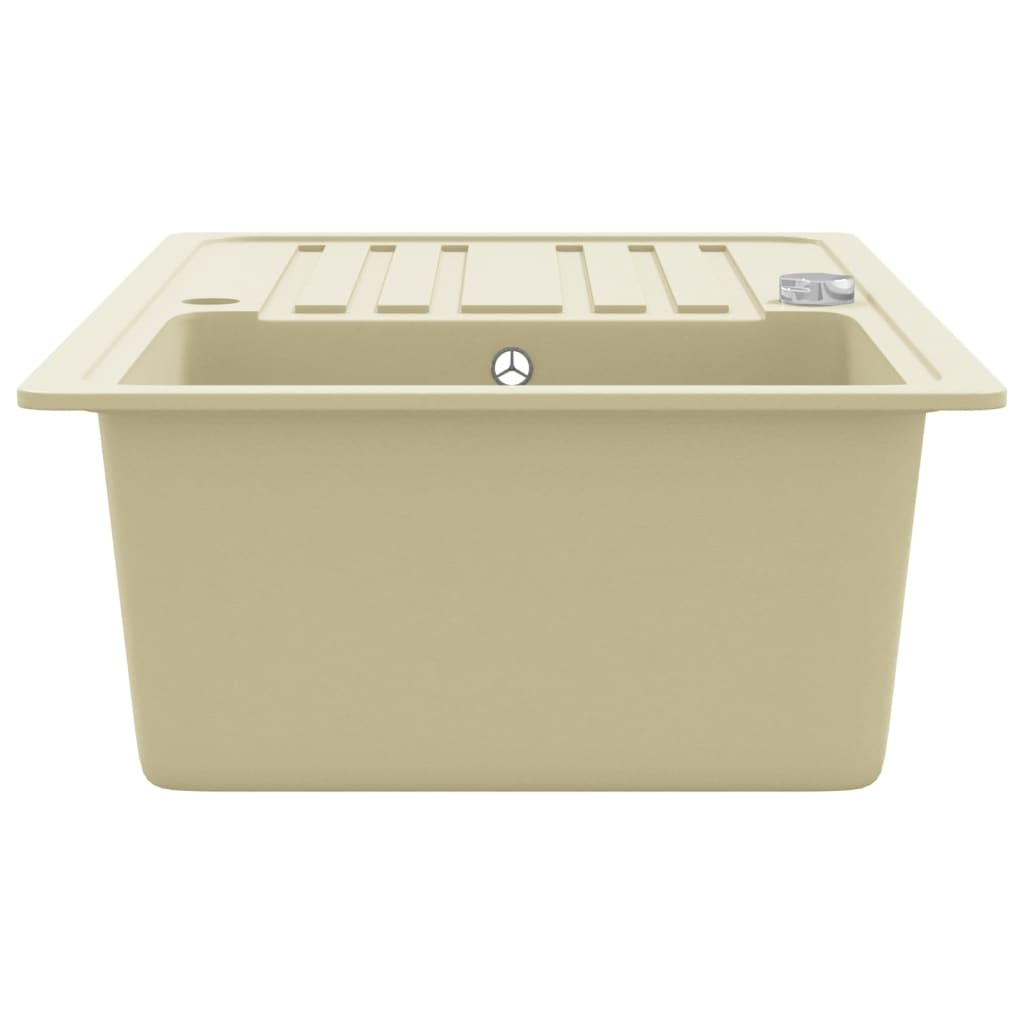 Gootsteen enkele bak graniet beige Beige