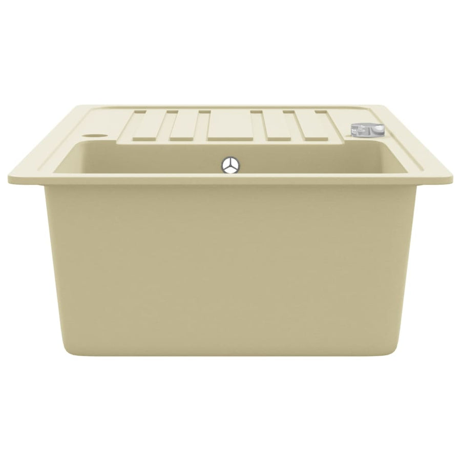 Gootsteen enkele bak graniet beige Beige