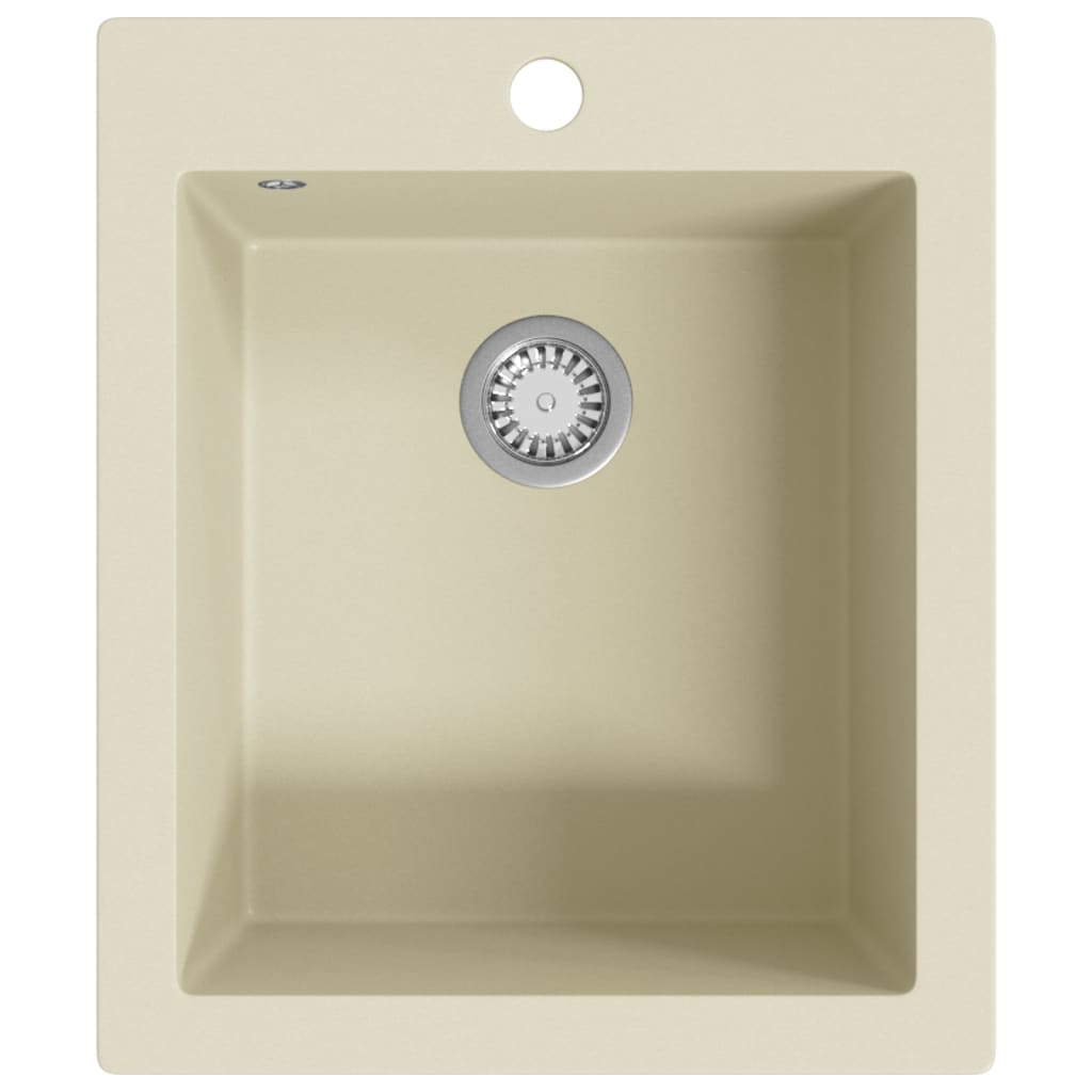 Gootsteen enkele bak graniet beige Beige