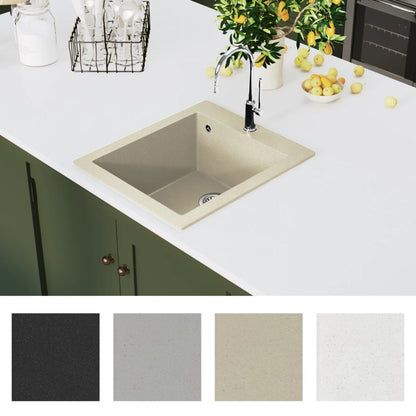 Gootsteen enkele bak graniet beige Beige