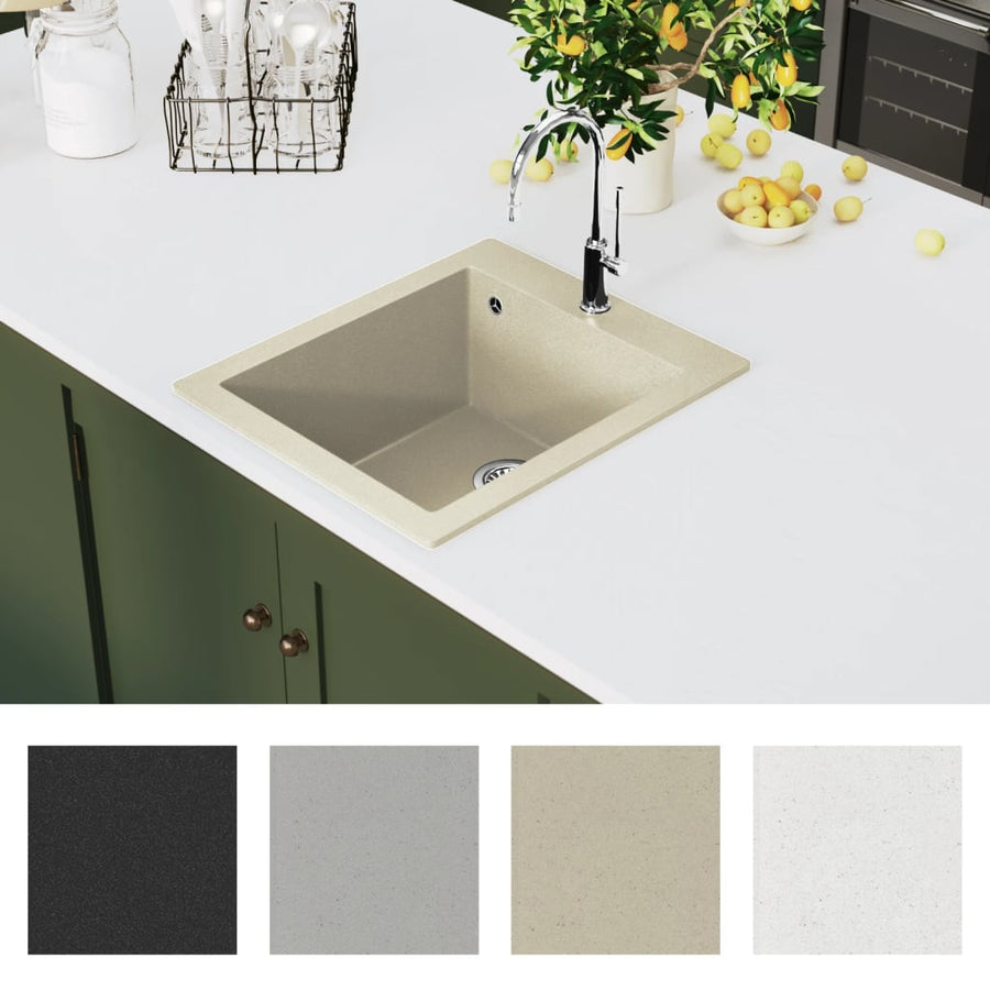 Gootsteen enkele bak graniet beige Beige