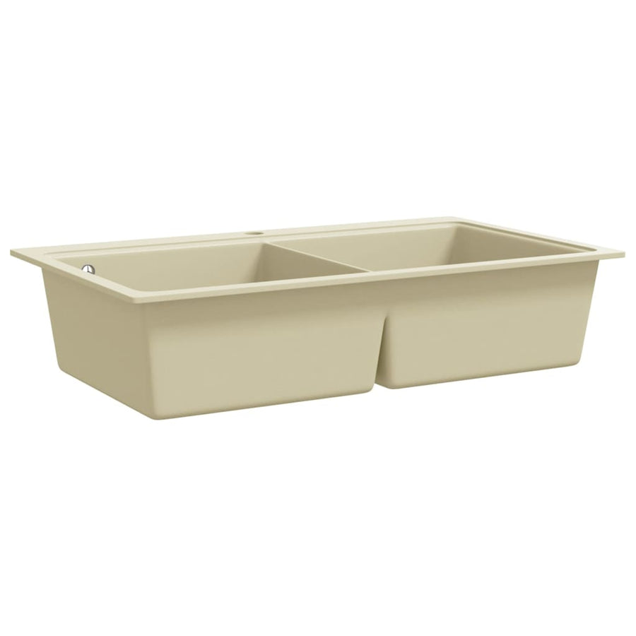 Gootsteen dubbele bakken graniet beige Beige