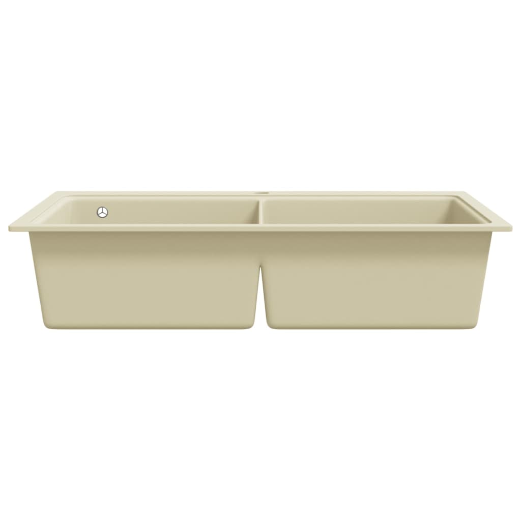 Gootsteen dubbele bakken graniet beige Beige