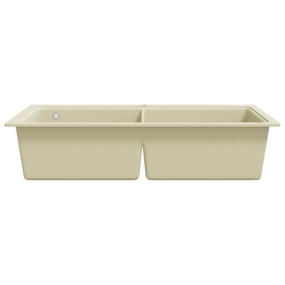 Gootsteen dubbele bakken graniet beige Beige