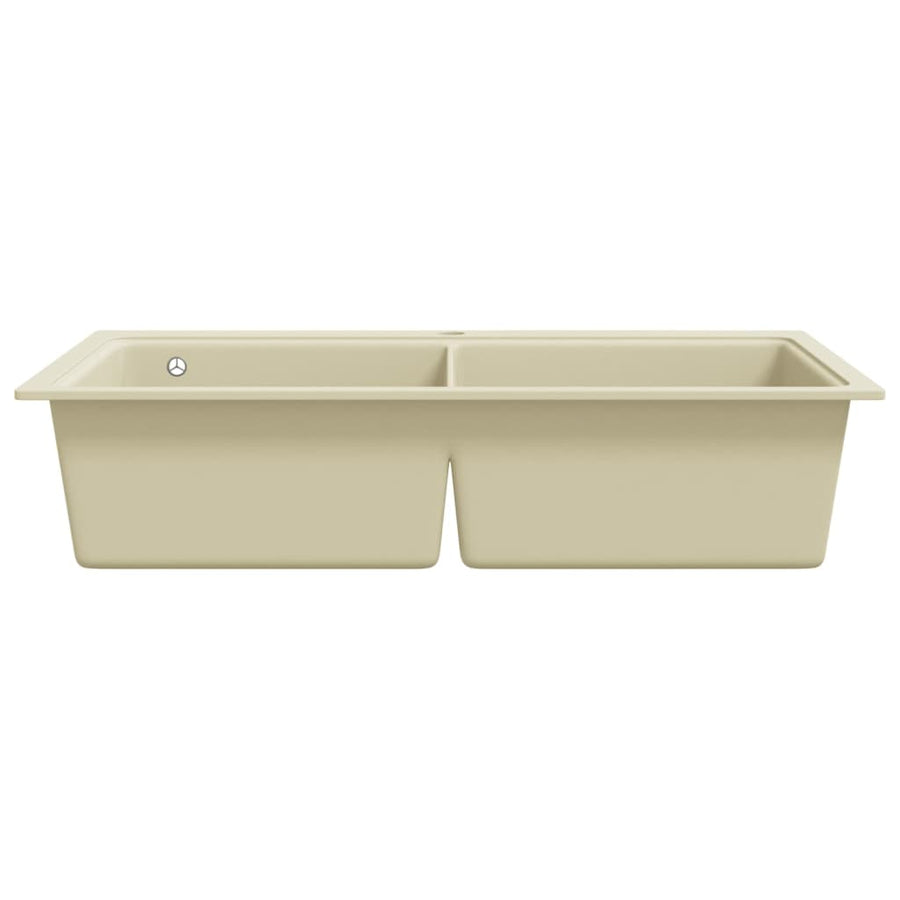 Gootsteen dubbele bakken graniet beige Beige