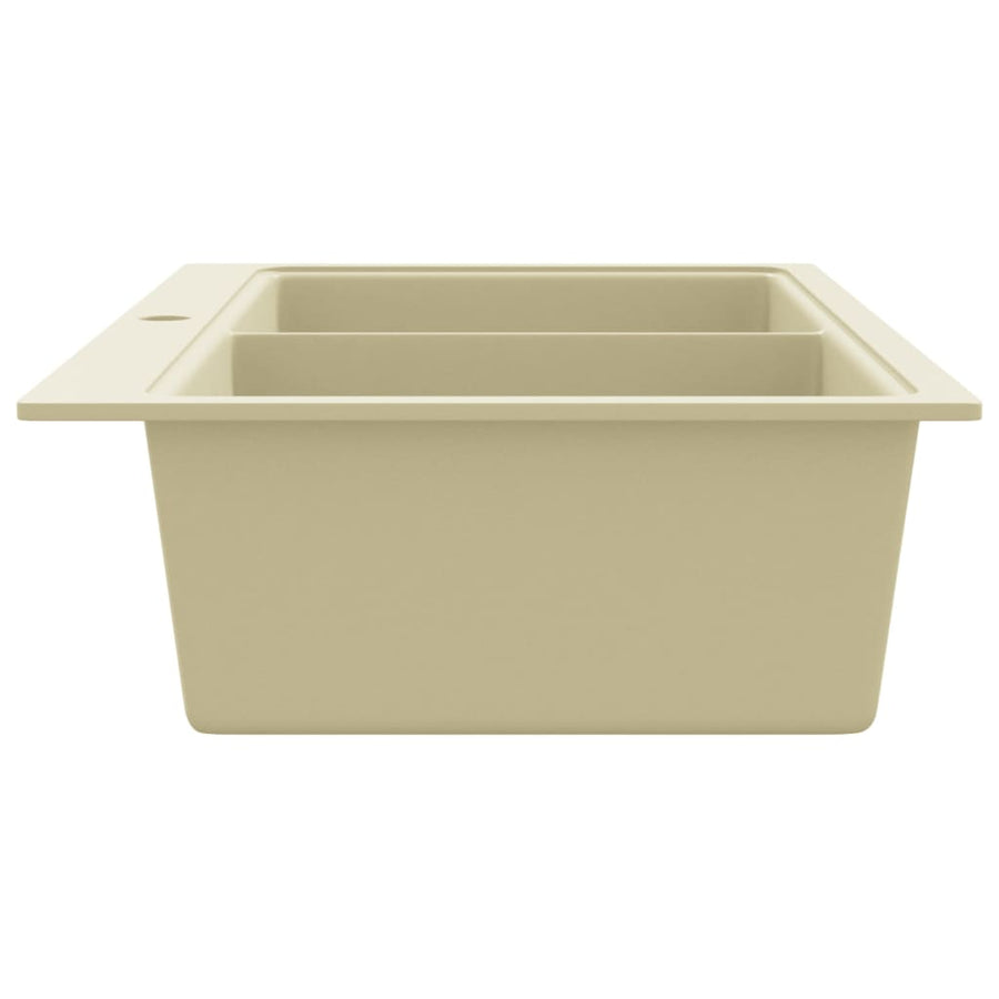 Gootsteen dubbele bakken graniet beige Beige