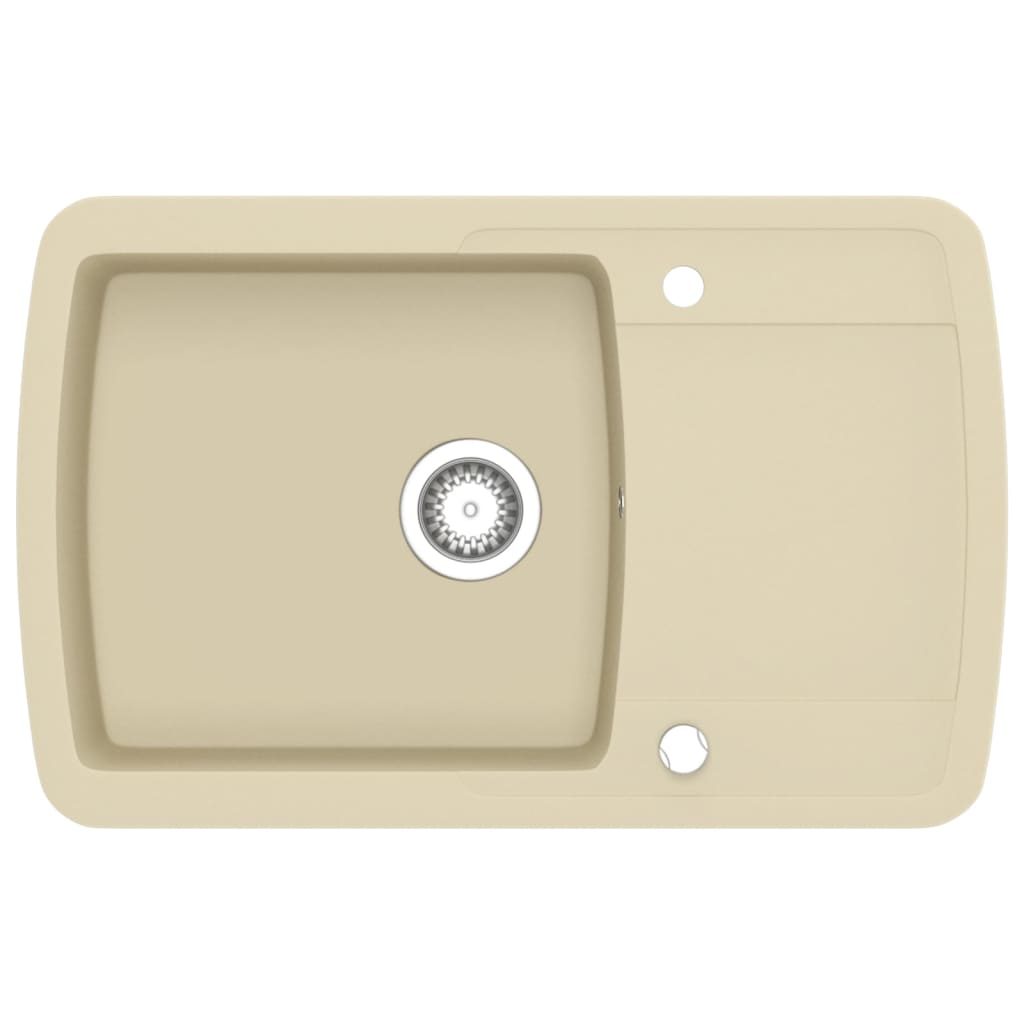 Gootsteen enkele bak graniet beige Beige