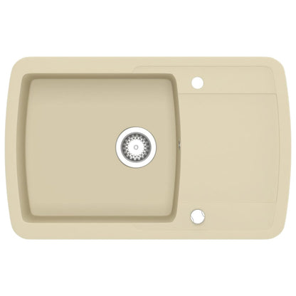 Gootsteen enkele bak graniet beige Beige