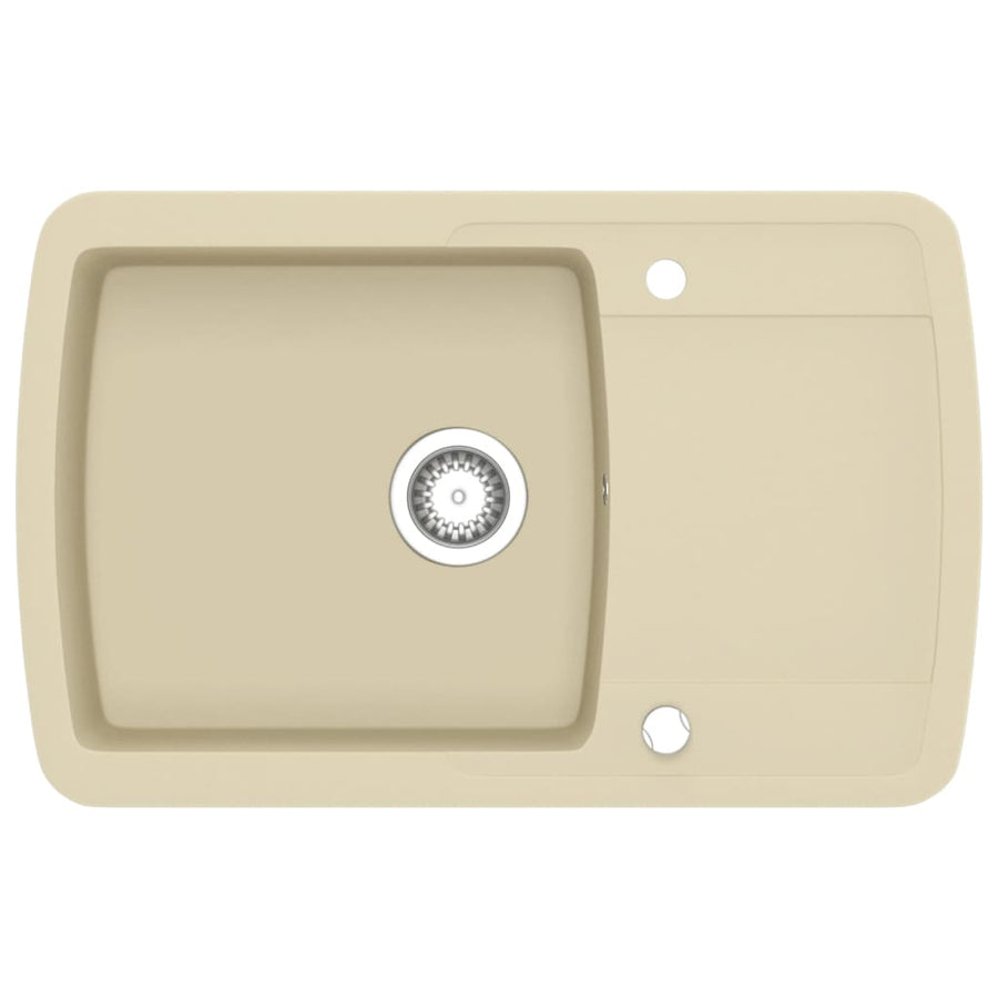 Gootsteen enkele bak graniet beige Beige